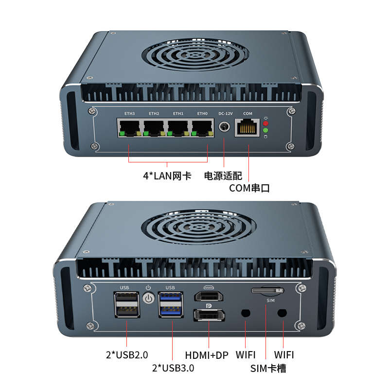 Pfsense Firewall Router 2.5G 4 I226 - Router Mini PC 2.5G Fan 13620H
