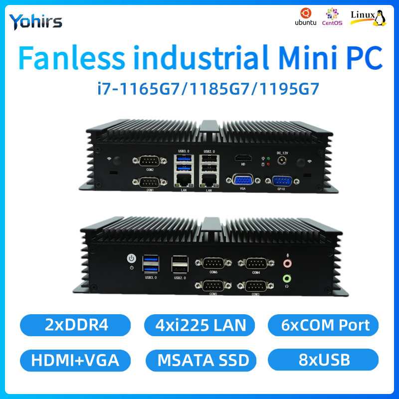 Fanless Industrial Pc Rs485 Core I7 - PC Embedded Tanpa Kipas Intel Core