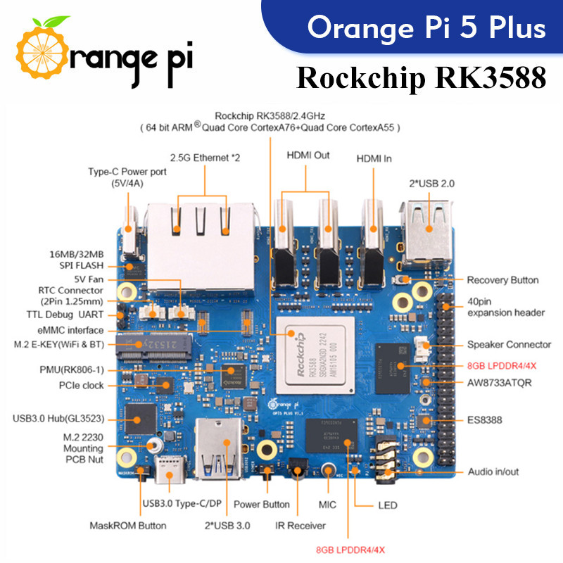 Orange Pi 5 Plus Komputer Papa - Orange Pi 5 Plus 16Gb ulasan dan harga