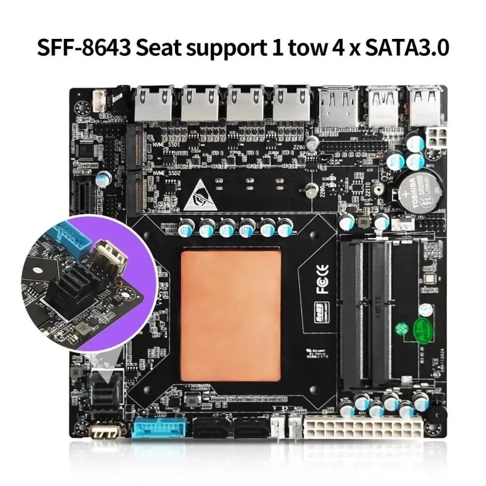 Motherboard ITX NAS dengan Int - Nas Motherboard 8 Sata Mini Itx ulasan dan harga