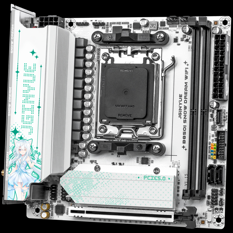 JGINYUE B850i Snow Dream WiFi  - Nas Motherboard 8 Sata Mini Itx ulasan dan harga