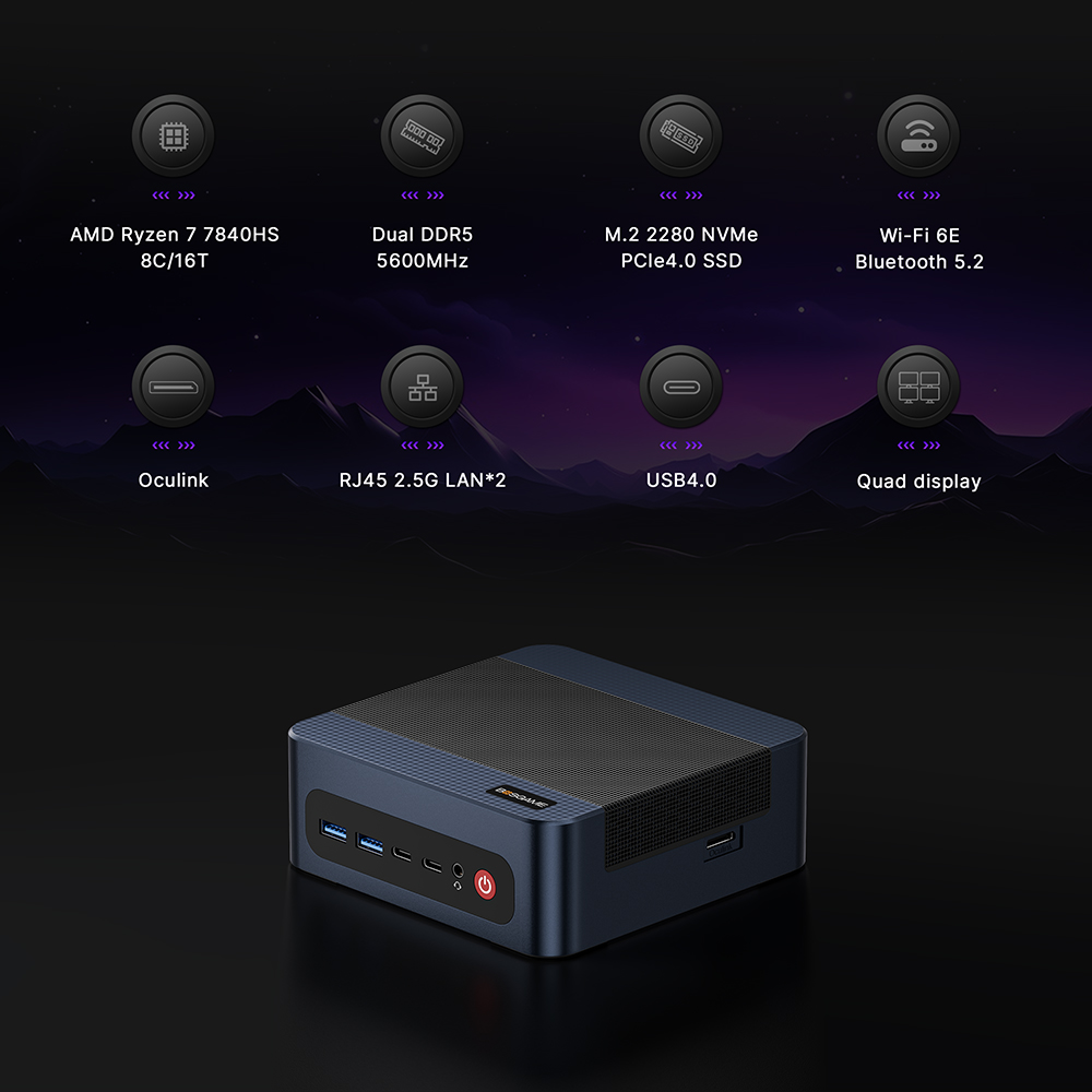 BOSGAME M4 Neo Mini PC AMD Ryz - Amd Ryzen 7 7840Hs Mini Pc ulasan dan harga