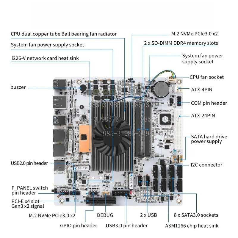 Motherboard Mini‑ITX M11 NAS P - Nas Motherboard 8 Sata Mini Itx ulasan dan harga