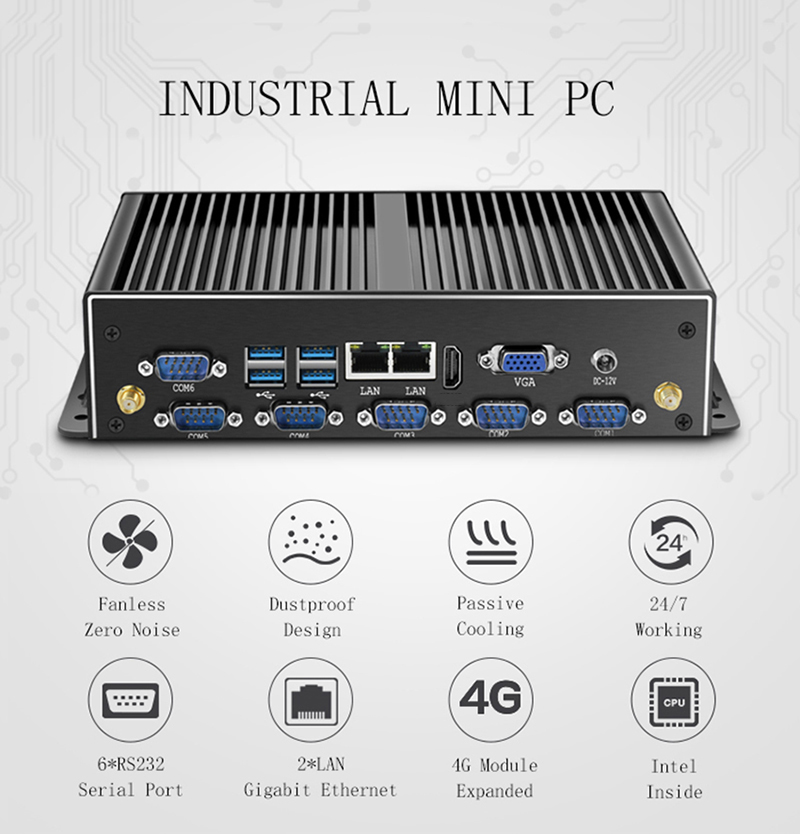 PC Mini Industri Tanpa Kipas D - Fanless Industrial Pc Rs485 Core I7 ulasan dan harga